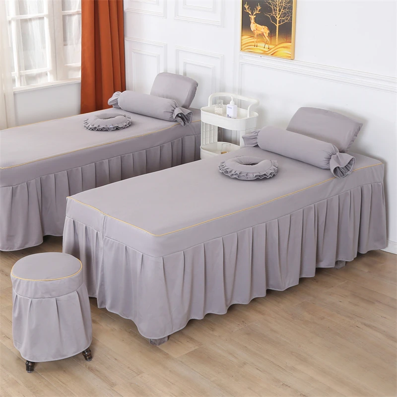 纯色美容单床罩美容院专用美容床按摩理疗皮肤管理简约轻奢床套