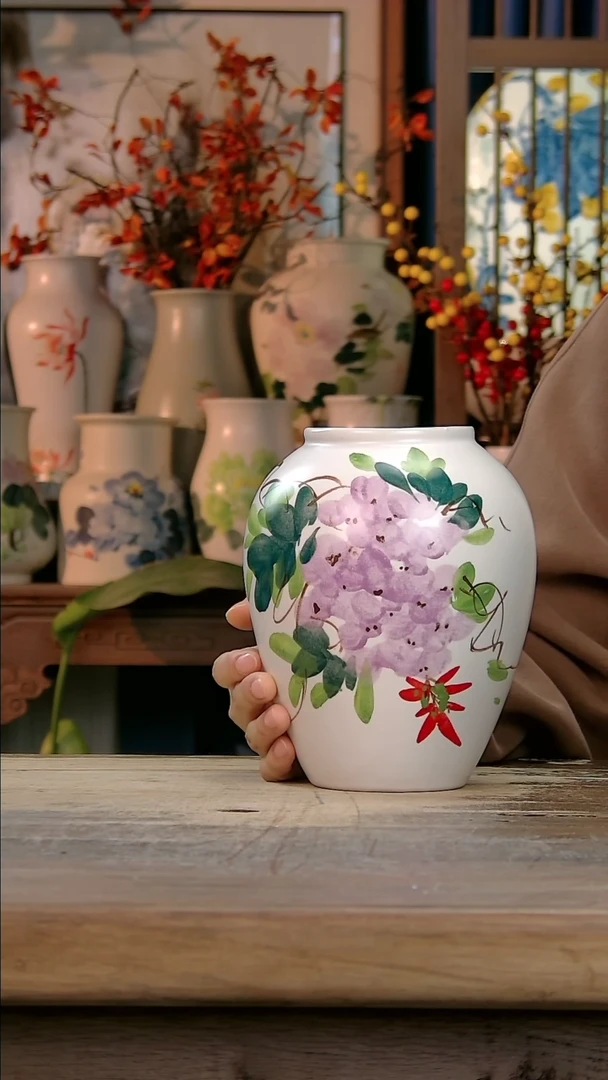 【闪购商品】瓶景德镇创意纯手工手绘精品花瓶
