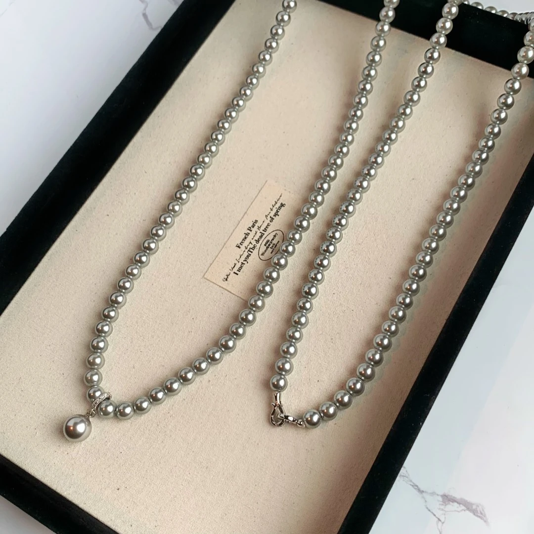 铜合金仿珍珠项链 欧美长款时尚百搭叠戴毛衣链