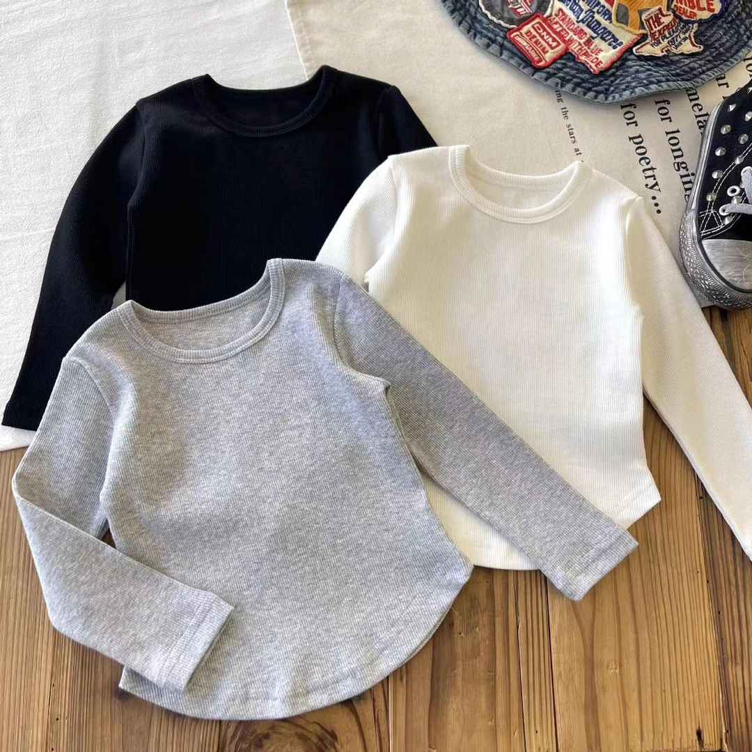 春秋女童圆领洋气时尚宝宝秋冬韩版小童套头打底衫儿童针织衫童装