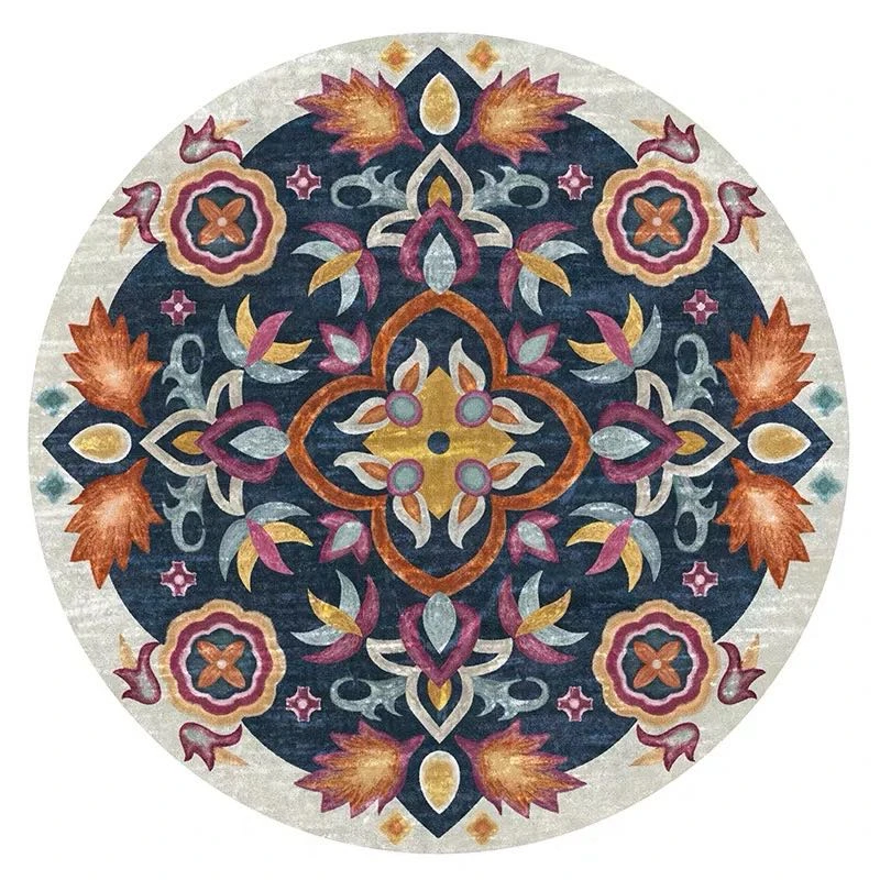 【外贸出口品】民族风圆形卧室地毯美式吊篮转椅垫床边毯摇摇椅垫