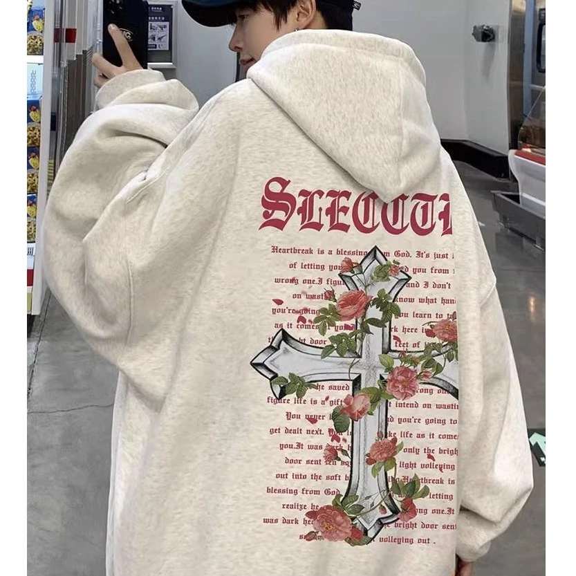 超大码300斤秋季卫衣潮流百搭外套男春秋款宽松美式纯棉连帽上衣2