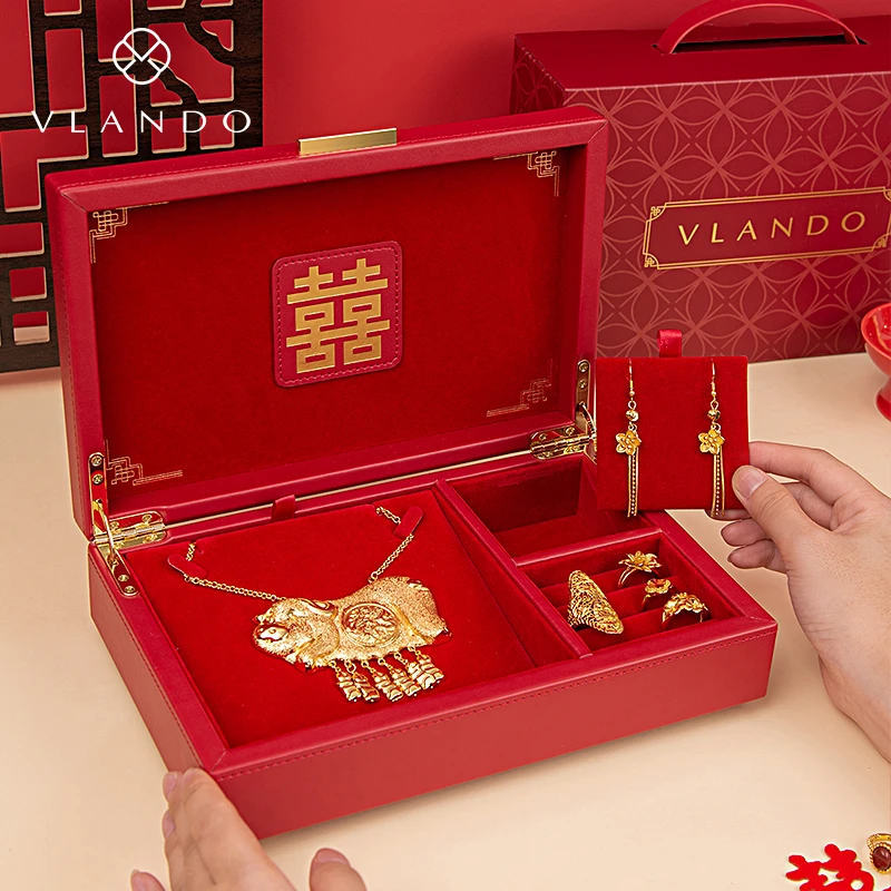 VLANDO/唯兰朵首饰盒项链戒指黄金收纳盒新婚结婚礼物送新人高级