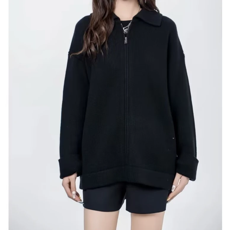 AMASS/阿玛施 新款宽松毛衣时尚百搭拉链休闲风长袖针织衫5499270