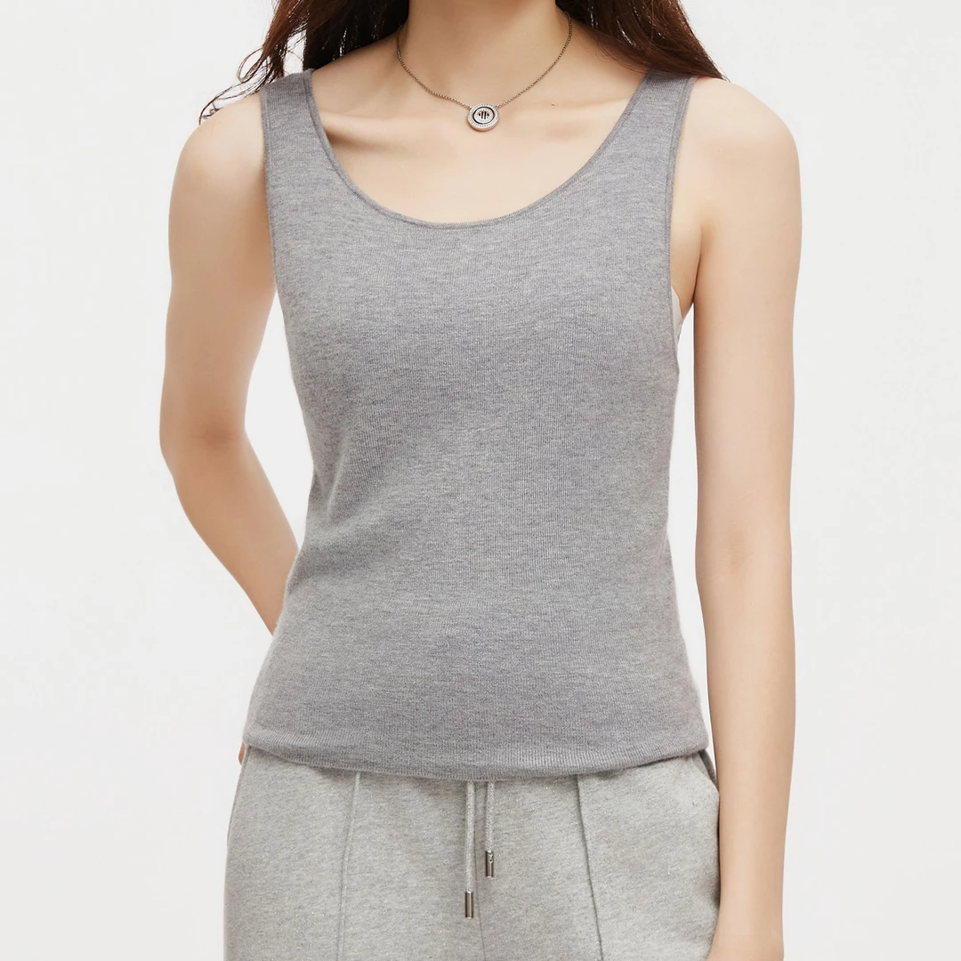 AMASS/阿玛施 时尚质感简约吊带打底衣羊绒保暖针织背心5392357