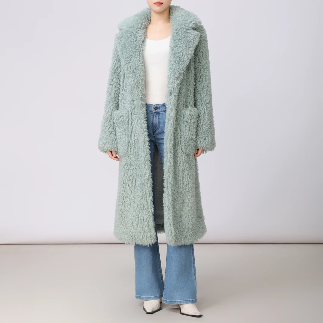 AMASS/阿玛施冬季新款雅丹风毛呢外套气质简约保暖大衣5400889