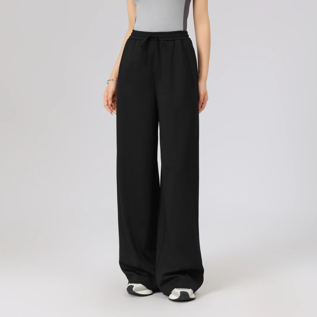 AMASS/阿玛施冬季垂感直筒裤巴恩风冬季百搭松紧腰休闲裤5100552