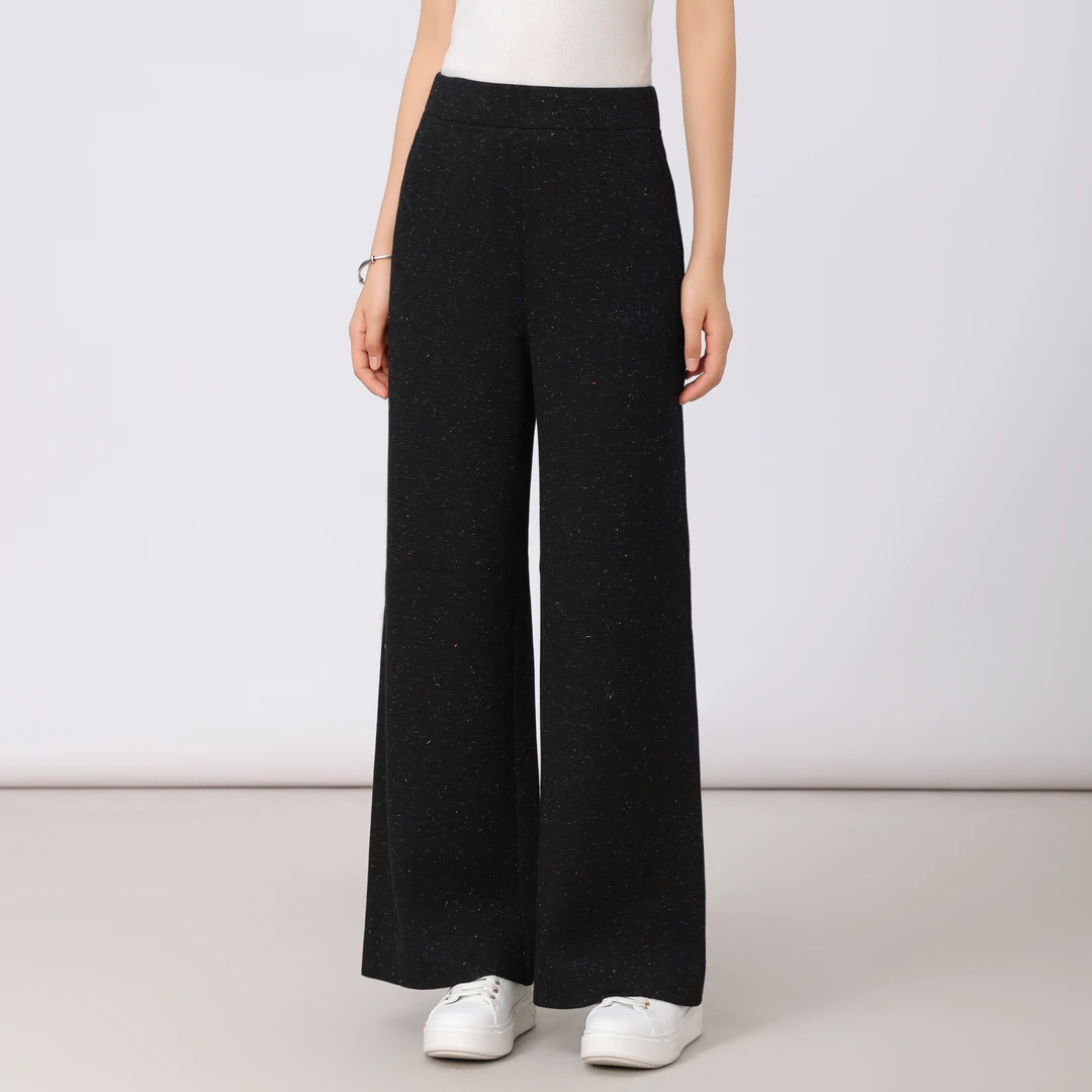 AMASS/阿玛施24新款显瘦休闲宽松高腰百搭个性金丝阔腿裤5100239