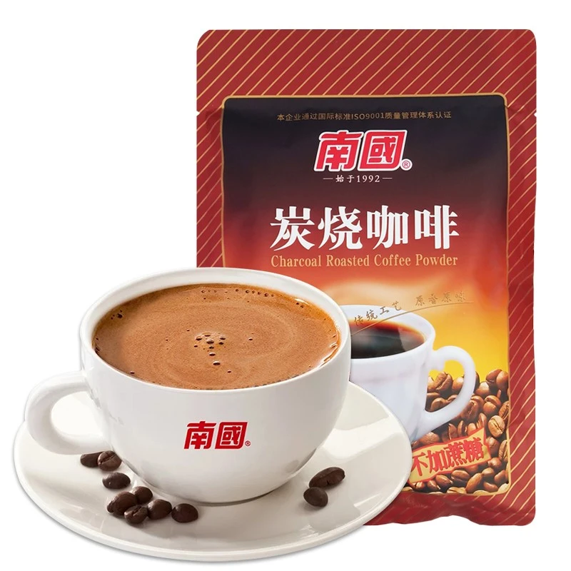 南国炭烧咖啡粉240g袋装正宗醇香细腻速溶咖啡粉冲调饮品独立袋