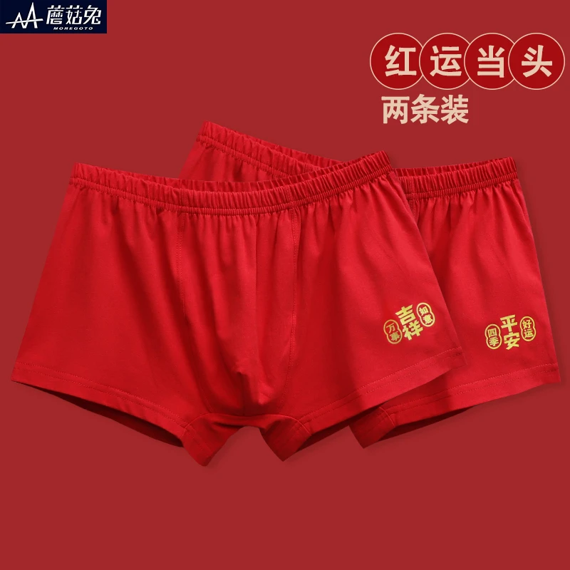 胖童红色内裤12岁儿童龙年本命年平角裤头青少年加肥红内裤男童