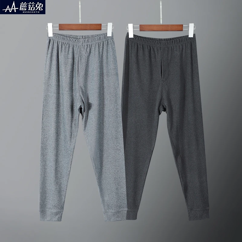 胖男童睡裤加肥加大衬裤男孩中大童宽松加绒保暖裤秋冬季德绒秋裤