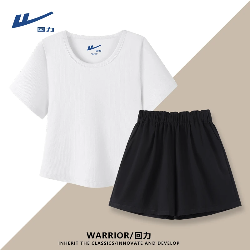 回力小个子女装夏季T恤裤子运动休闲女装夏装套装2025新款爆款