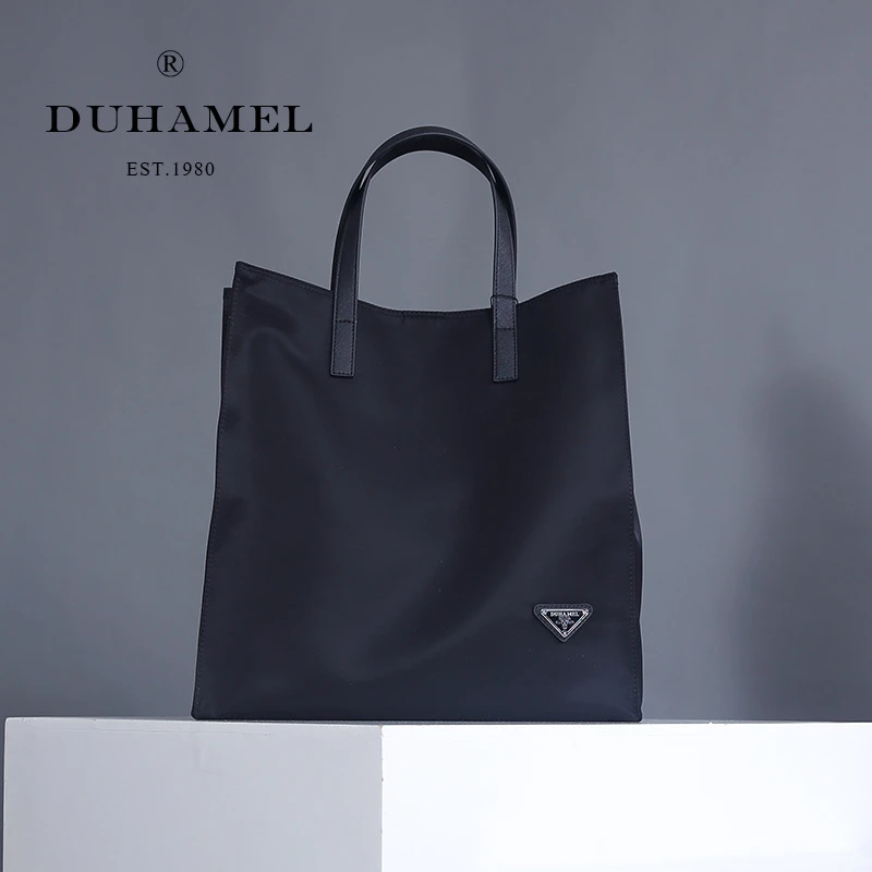 男士手提包尼龙布休闲背包单肩斜挎包包公文包男韩版商务帆布包潮