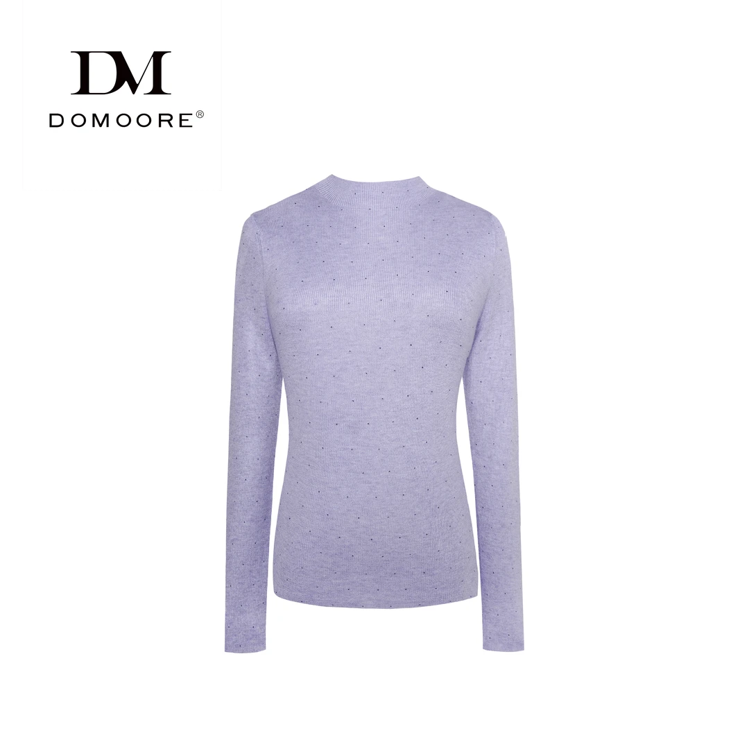 DOMOORE|重工烫钻半高领百搭羊毛针织衫DM-6040