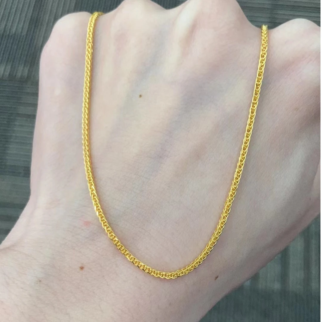 足金999 爱心抽拉肖邦项链