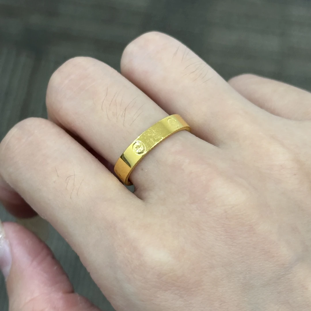 足金999 切割边仿卡戒指