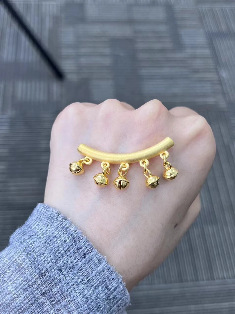 足金999 五铃铛素弯管