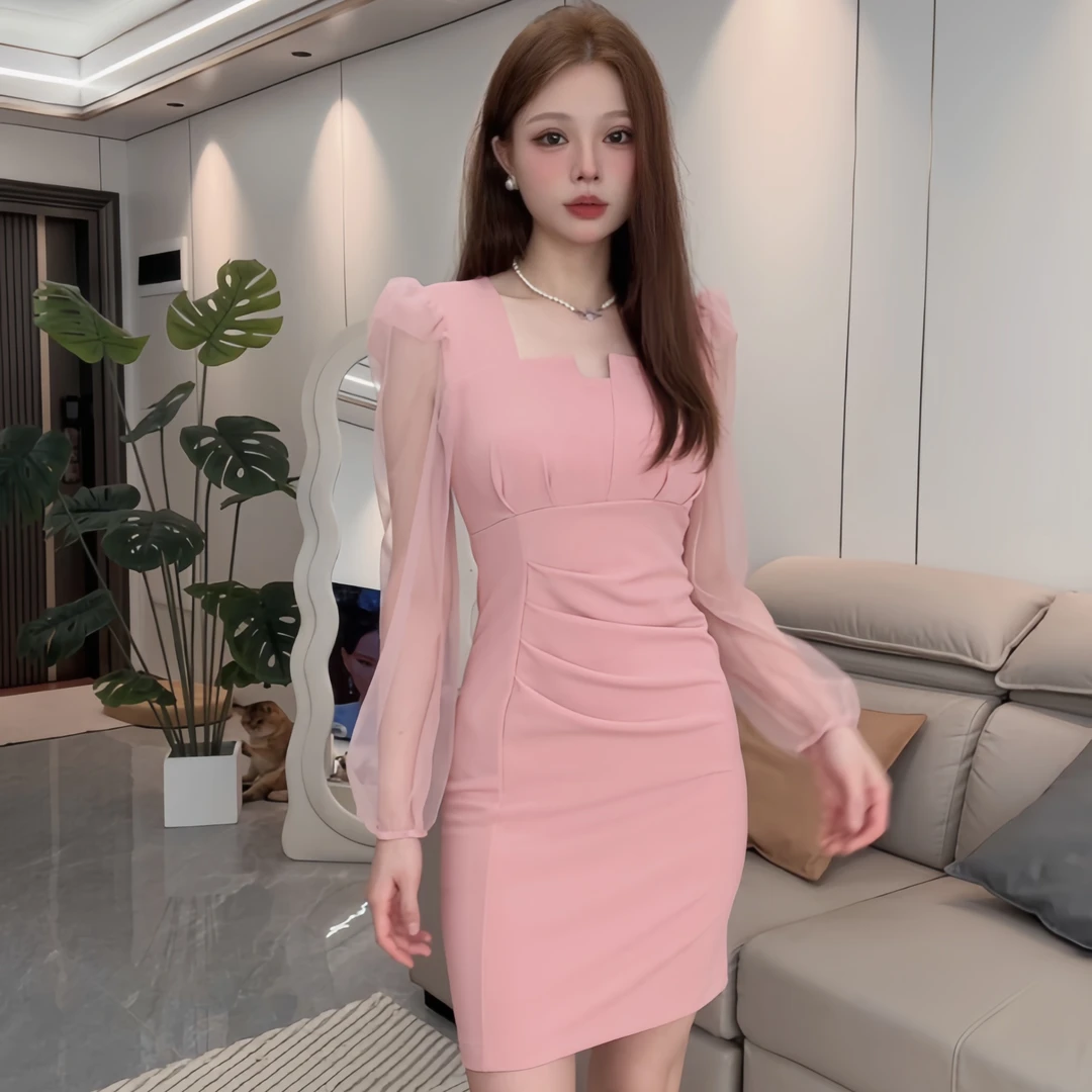 691佐米家◉少女心事◉显瘦气质时尚法式修身收腰连衣裙