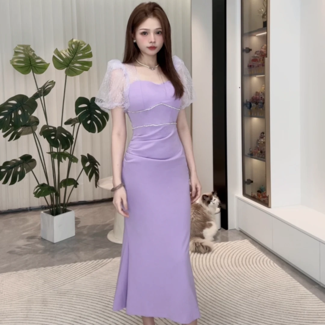 695佐米家◉雾里看花◉气质时尚收腰修身法式显瘦高腰包臀连衣裙