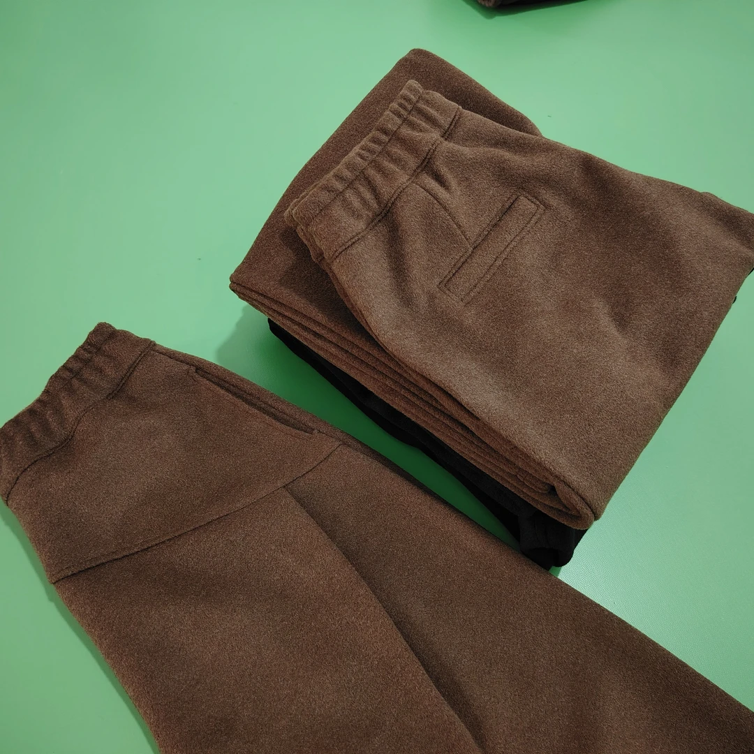 2024冬款澳洲羊毛女窄版直筒裤百搭长裤秋季秋冬