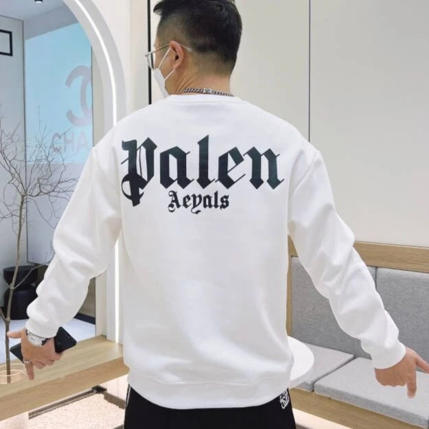 2024新款男ins长袖T恤潮牌休闲时尚欧货梵文字母刺绣印花百搭7007