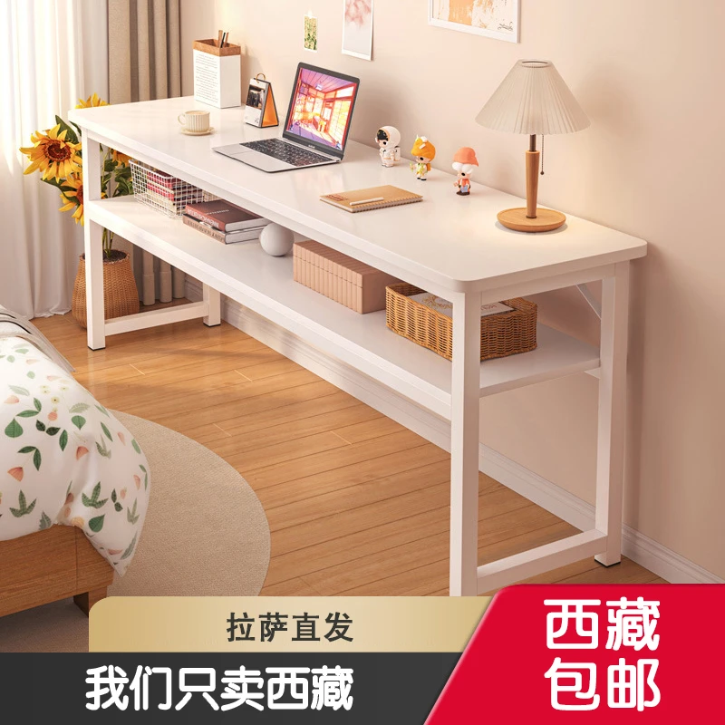 西藏包邮书桌家用卧室长条桌简易出租屋靠墙长桌子工作台窄电脑桌