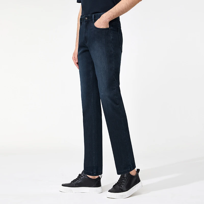 金利来GY男休闲透气直筒长裤弹性耐磨抗静百搭男士流行单件牛仔裤