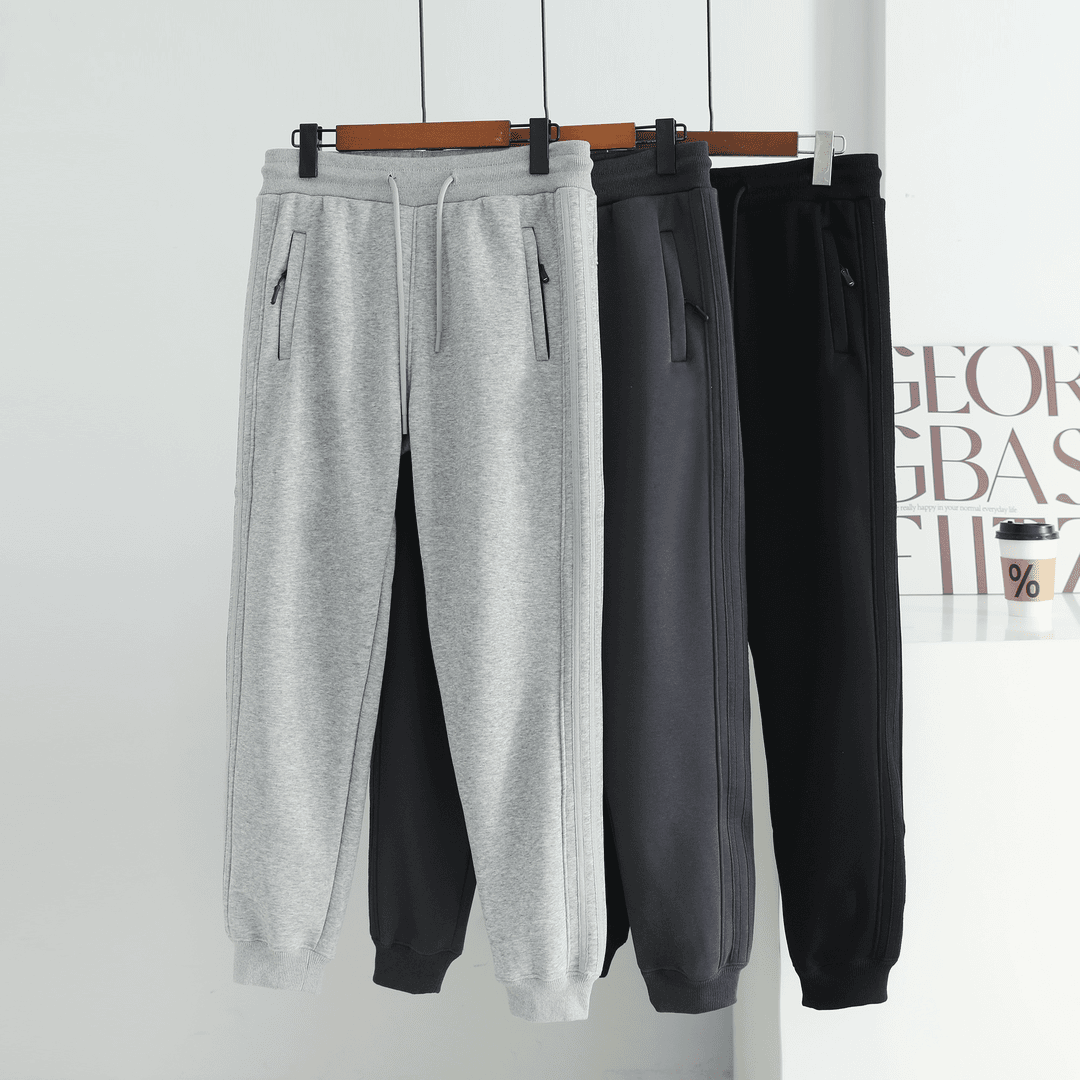 【三言优选】爆能裤23168冬季男女同款加绒加厚保暖时尚纯色休闲裤