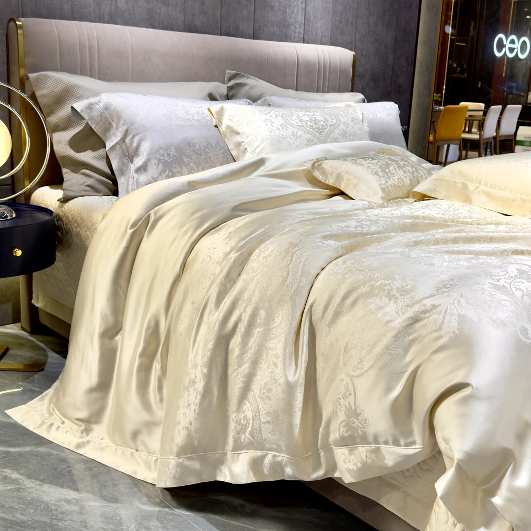 预售  3号同款香槟金轻奢色织提花四件套