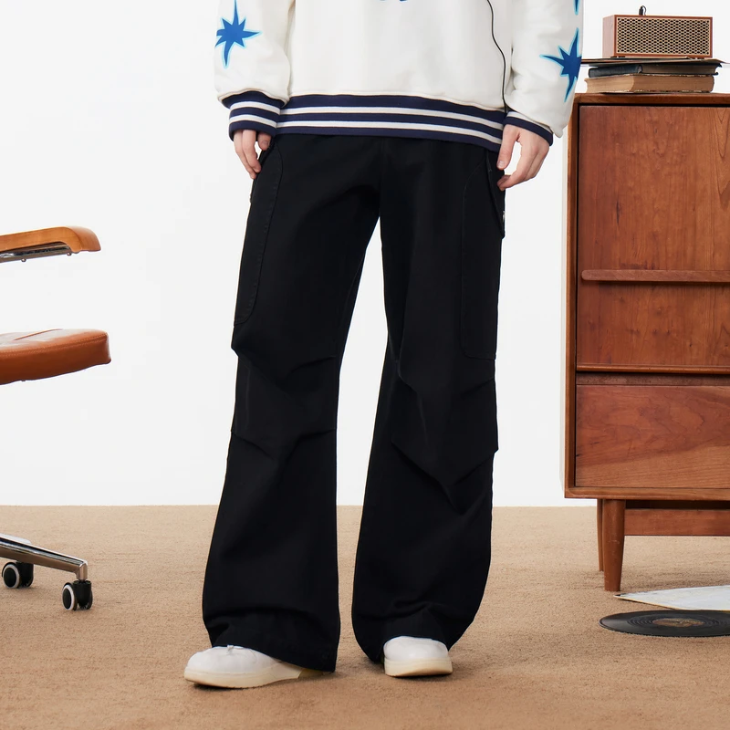 【INXX】Standby潮牌褶皱设计基础款工装直筒休闲裤XME4231451