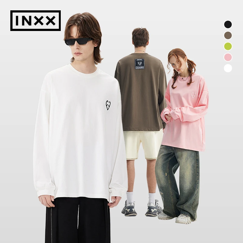 【INXX】ALLPICK百搭休闲宽松男装高档黑长袖T恤男女APC3011174