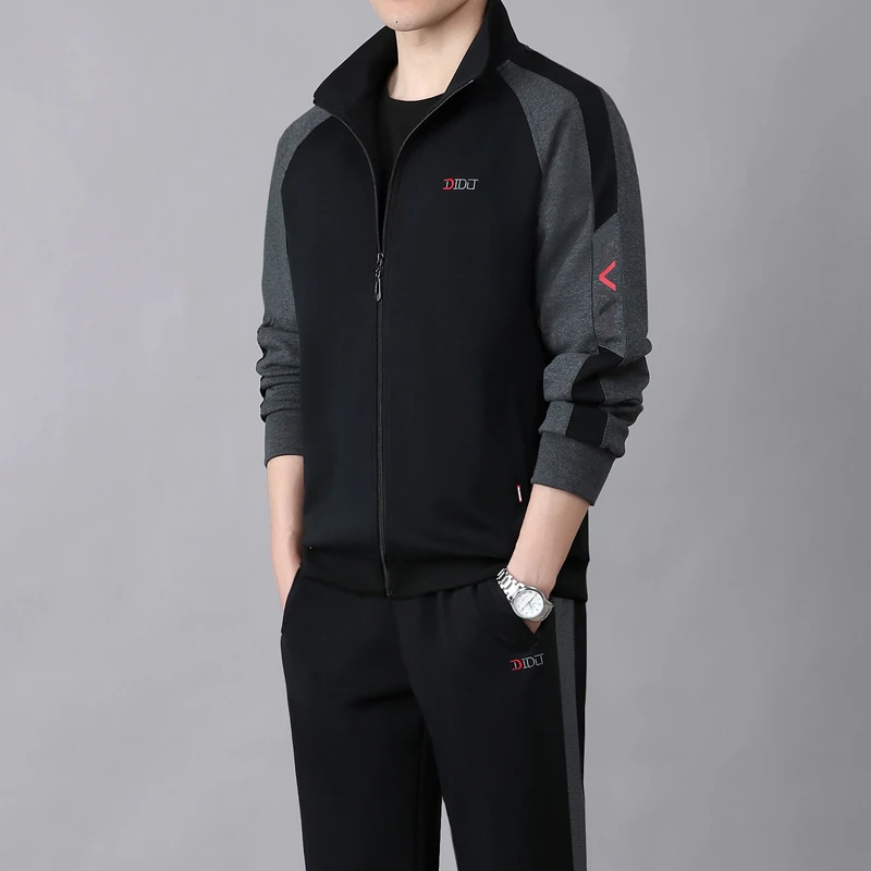 中老年运动套装男春秋季三件套宽松大码休闲卫衣长袖运动服爸爸装