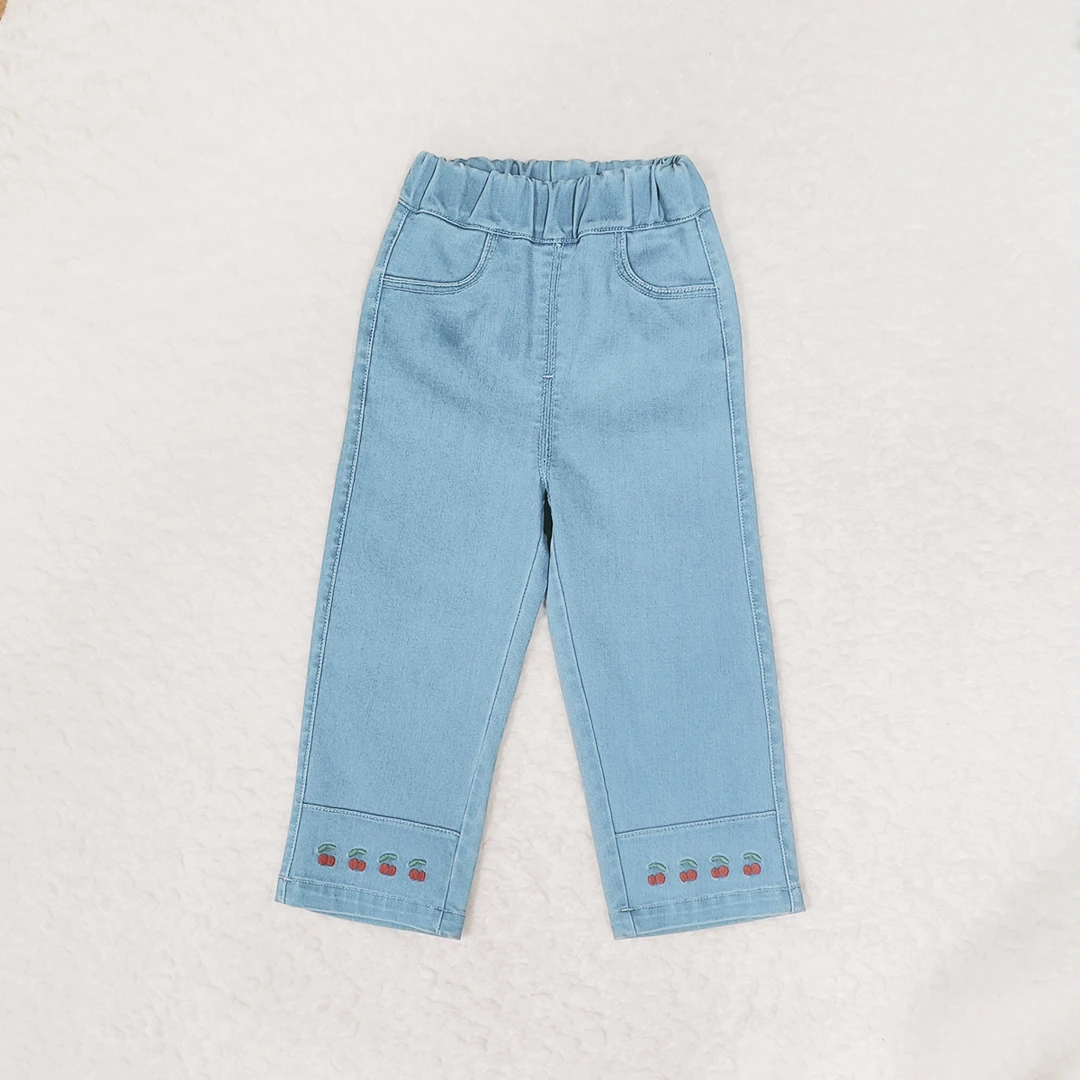儿童裤子女中小童甜心樱桃牛仔裤R01