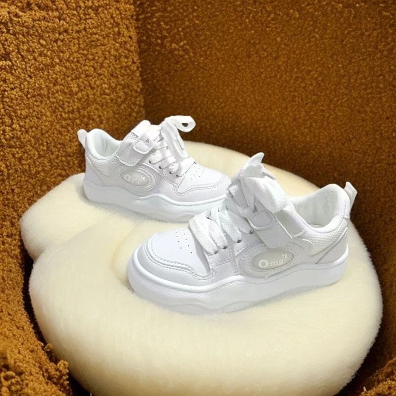 【2085】秋夏儿童小白鞋皮面防水软底男童女童百搭低帮运动板鞋A-1