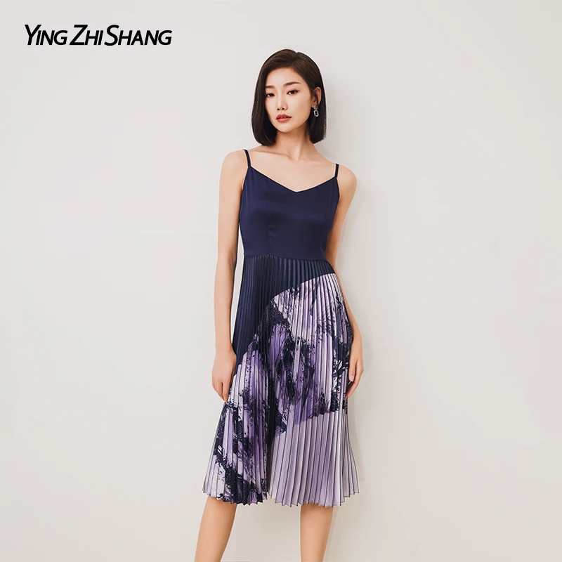 赢智尚重工压褶吊带连衣裙时尚摩登女装连衣裙ZF02207