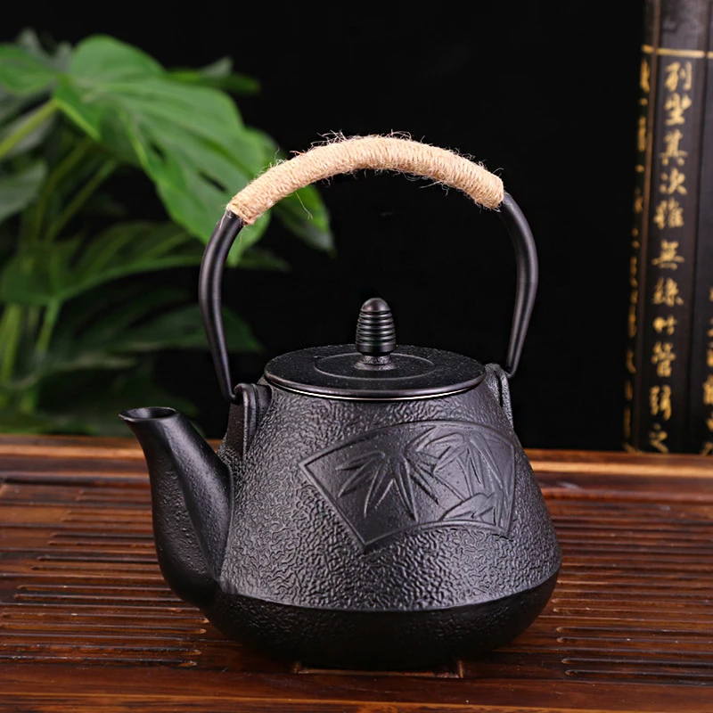 新款品质烧水铁茶壶带过滤网仿日本铁壶 铸铁壶生铁壶铜盖煮茶壶