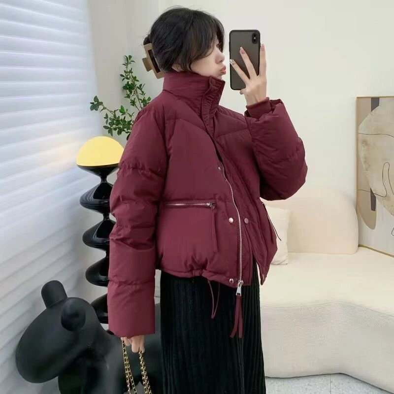 棉服女短款2023新款冬季韩版加厚休闲立领小个子面包服保暖外套