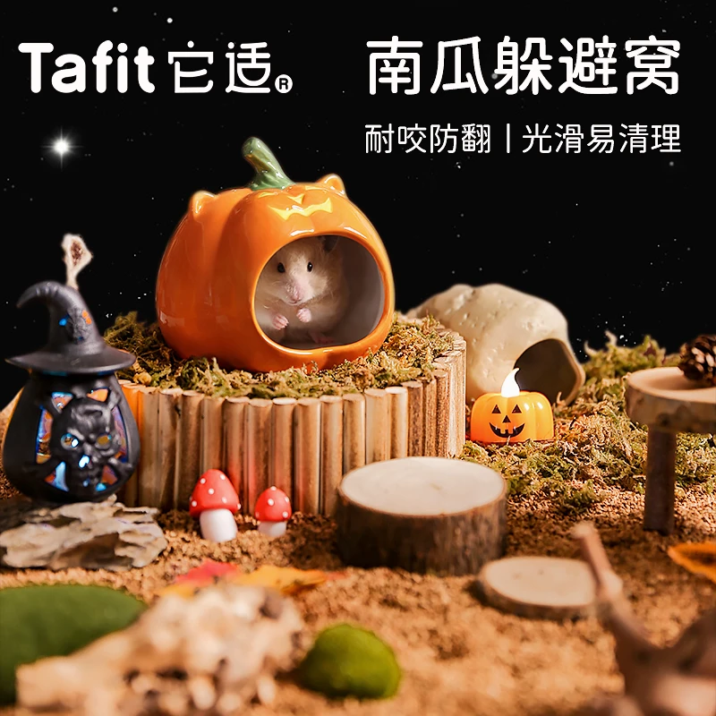 它适南瓜窝仓鼠窝躲避屋金丝熊降温陶瓷冰屋小仓鼠笼房子造景用品