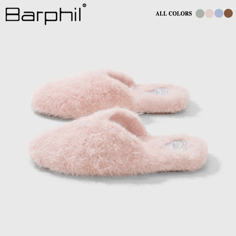 BARPHIL外穿毛毛棉拖鞋女2025秋冬新款厚底防滑保暖轻便拖鞋子女