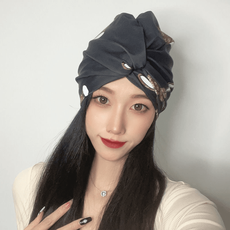 高颜值洋气ins女士泳帽布料长短发泳帽新可爱时髦不勒头网红时尚