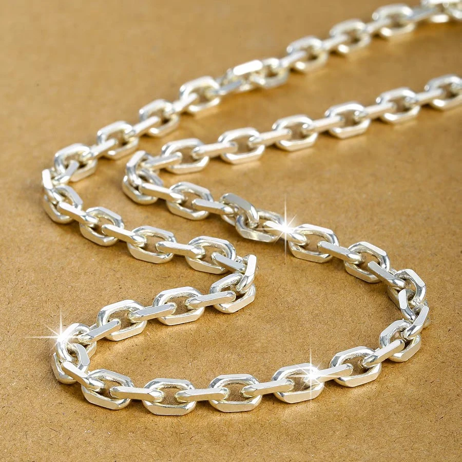 DAIXIN/黛鑫 吊坠足银 足银999纯银项链男女同款手工太角链时尚