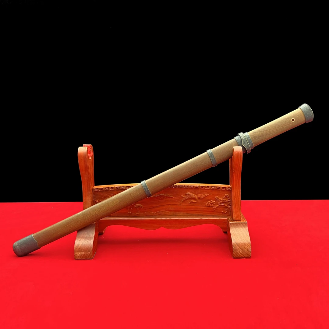 龙泉沈广隆- 听风横刀T10 重蚁木 花纹钢 汉剑 未开刃