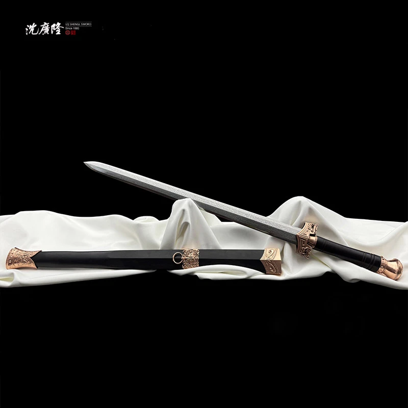 龙泉沈广隆-秦始皇之剑 花纹钢 手工锻打 未开刃