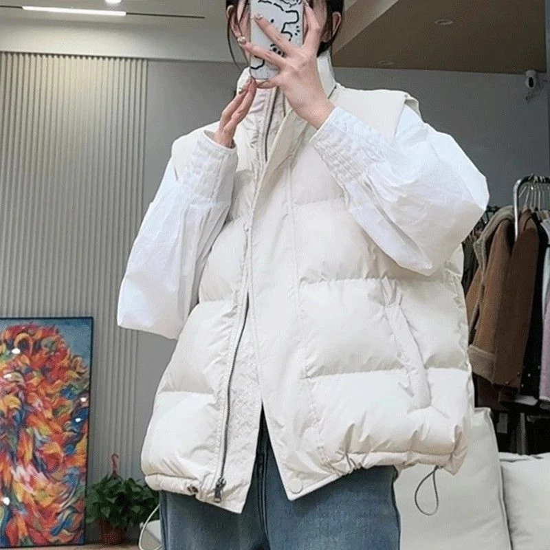 短款棉服马甲女生冬季外穿2024新款无袖大码夹棉加厚马夹外套欧货