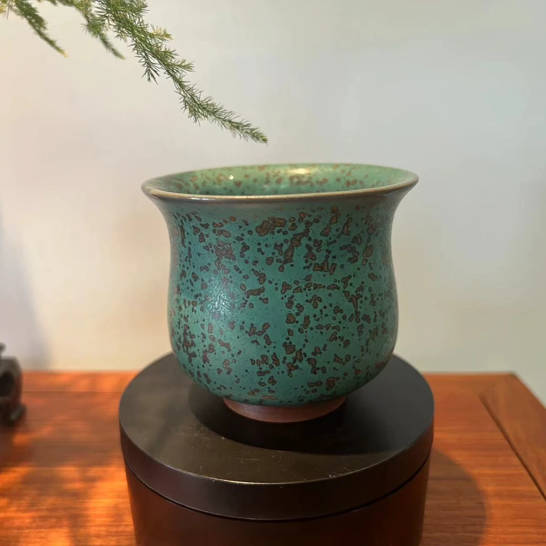 钧瓷 松石绿玉兰杯 茶杯 茶器 茶具中秋秒杀