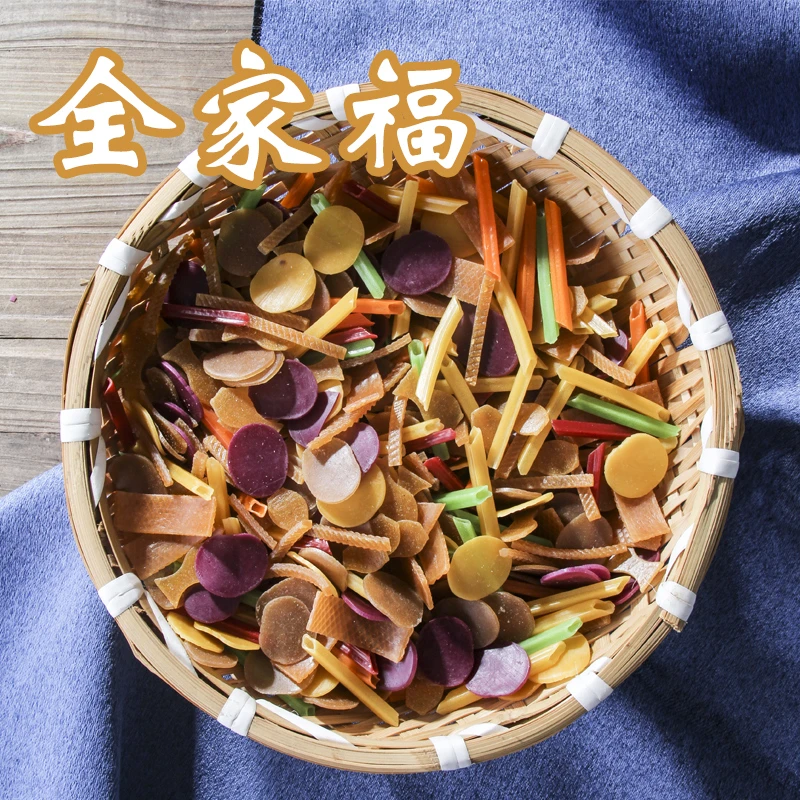 多彩果蔬自炸虾片薯片薯条混装休闲小零食半成品