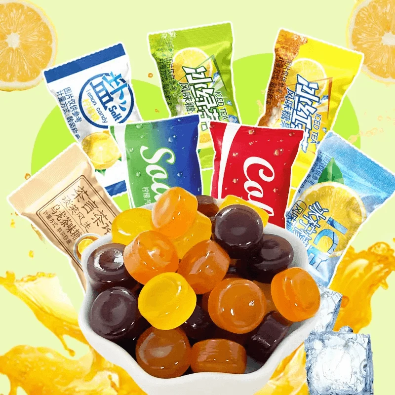 天承 冰红茶糖果乌龙茶冰绿茶柠檬茶润喉糖茶香浓郁糖果小零食tw