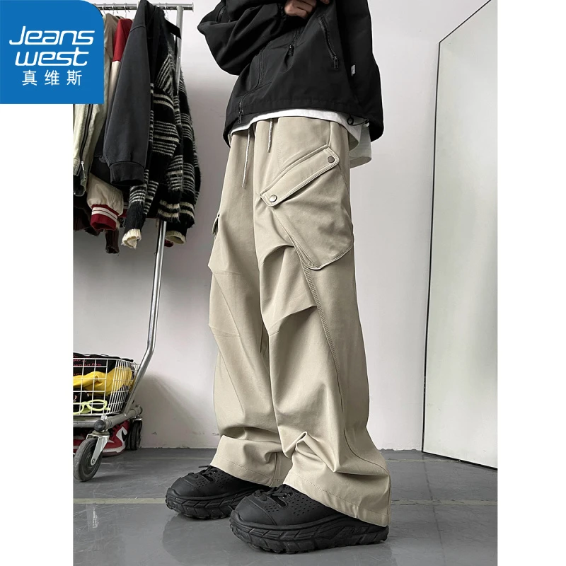 真维斯美式直筒工装裤男秋季潮牌冲锋裤子痞帅宽松百搭休闲阔腿裤