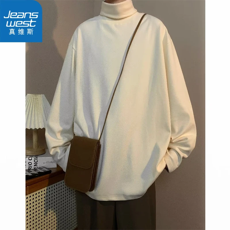 真维斯秋冬宽松绒德长袖T恤打底男女休闲百搭保暖时尚叠穿卫衣