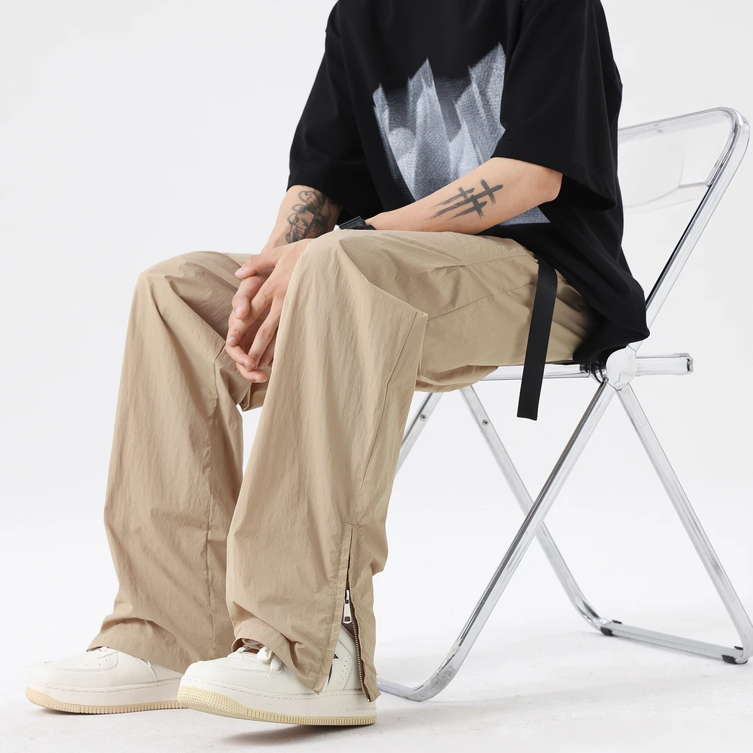 直筒轻薄休闲裤男韩版冰感垂感速干裤流行百搭户外防水长裤男女